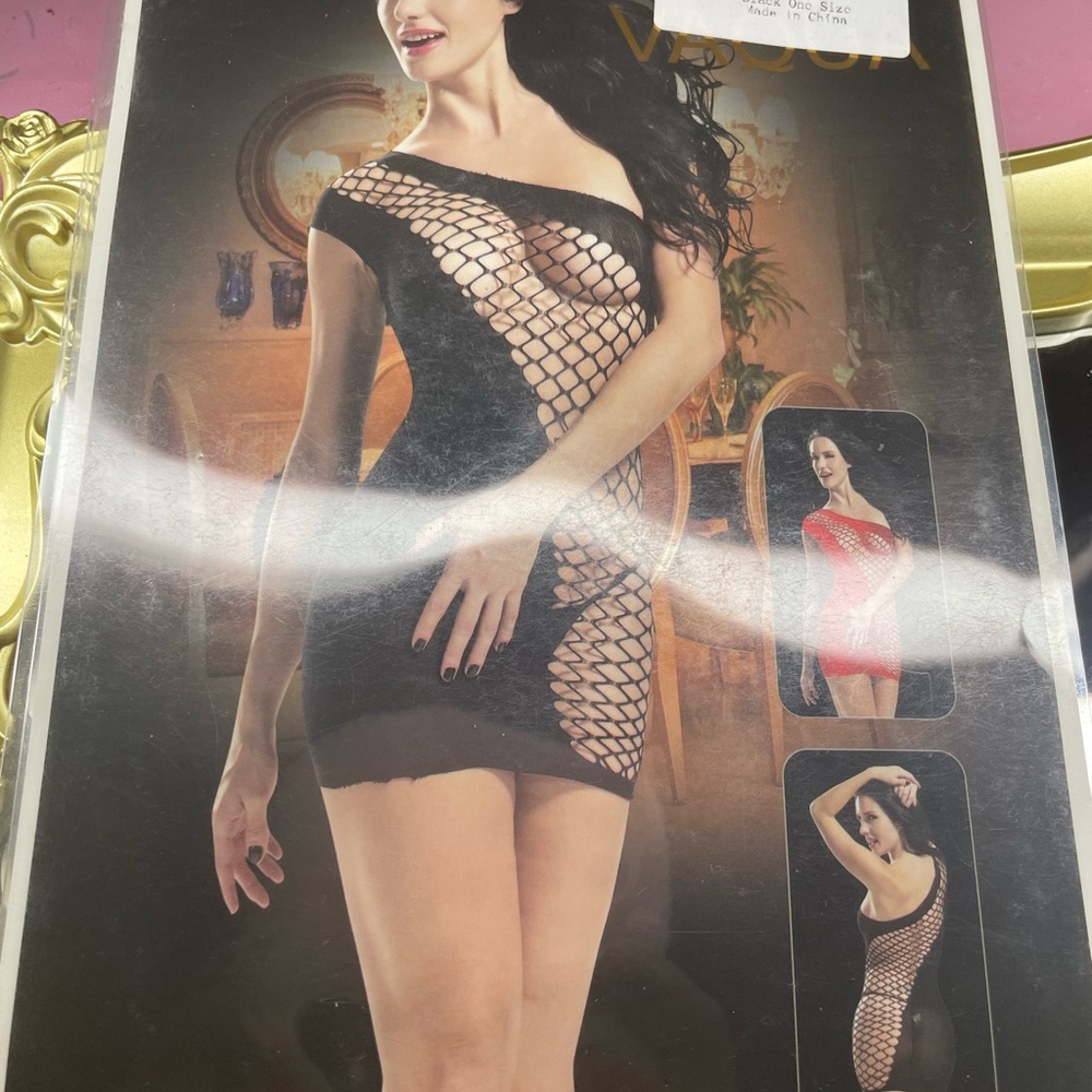 Elegant Black Fishnet Dress